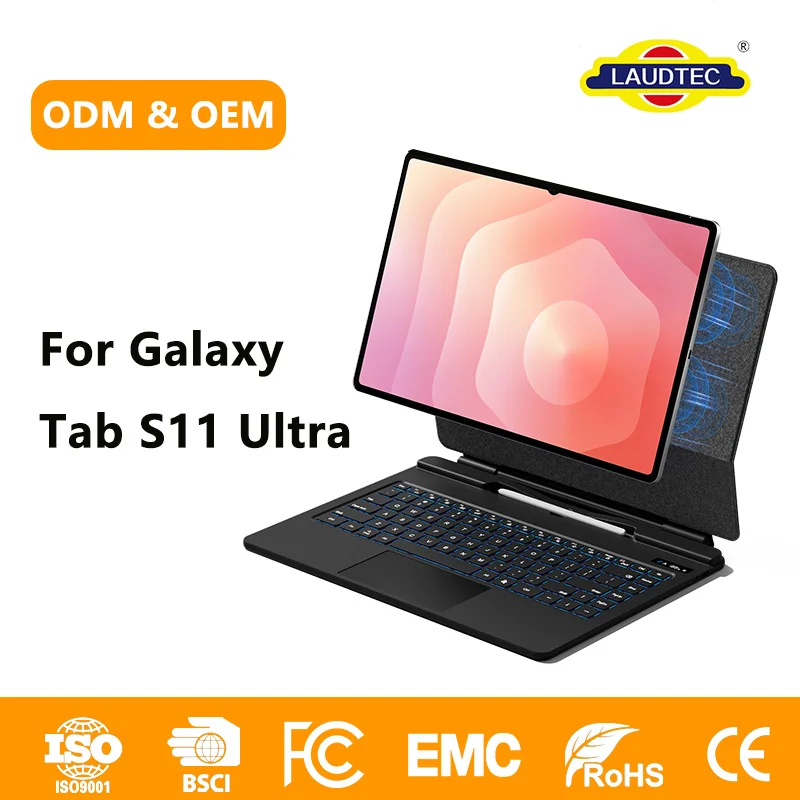 Wholesale High Quality Magnetic Keyboard for Samsung Galaxy Tab S11 Ultra,Magnetic Wireless Keyboard Tablet Case with Touchpad