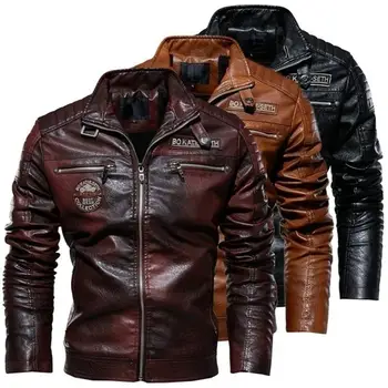 Customized Men's New PU Leather Jacket Large Size Bomber Jacket Personalized Motorcycle Jacket S-5XL
