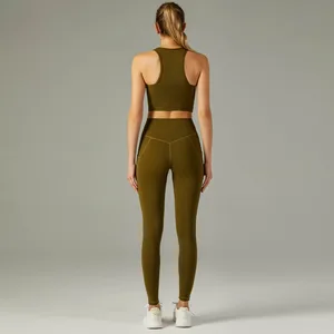 Hot Selling Factory Sexy Yoga Wear Set Sports Bra Leggings Custom Logo Sportswear Workout One Piece Sets