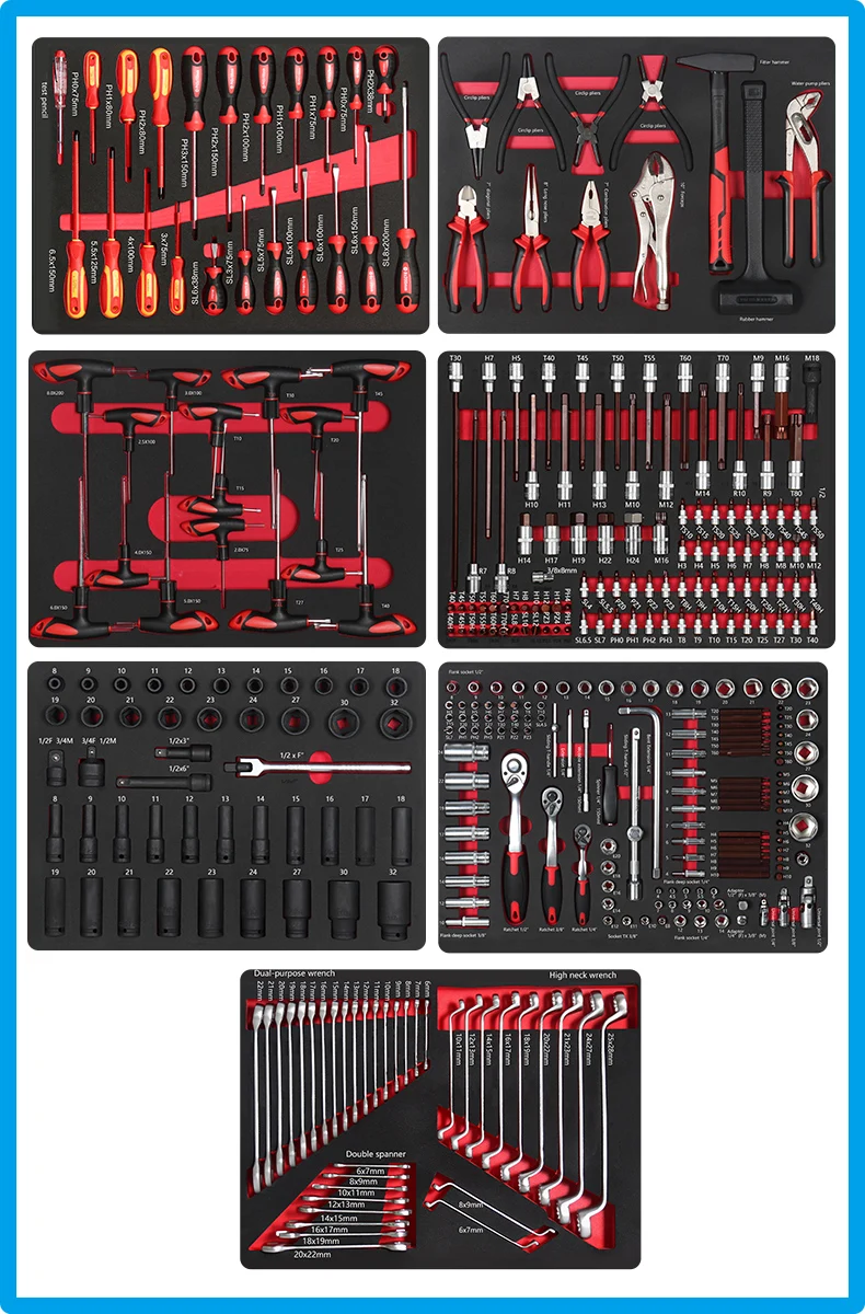 Hot High Quality Tool Box Trolley 298pcs Metal Tool