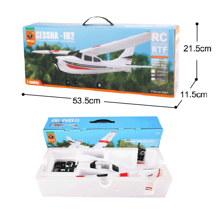 WLtoys F949S Electric 2.4G 3CH Cessna 182 micro RTF remote control jet  Plane Airplane rc glider