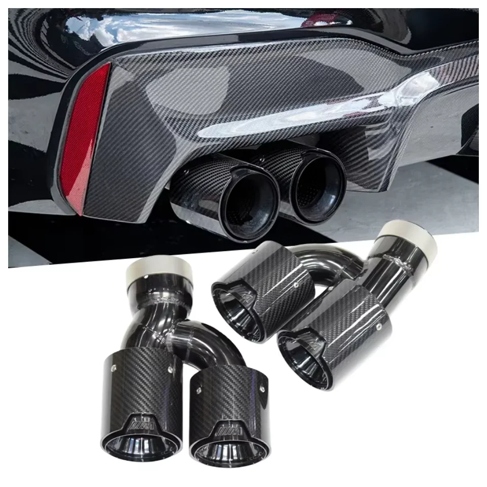 5 Series G30 G38 B58 Carbon Exhaust Muffler Quad Tips for BMW 525li 528li 530li