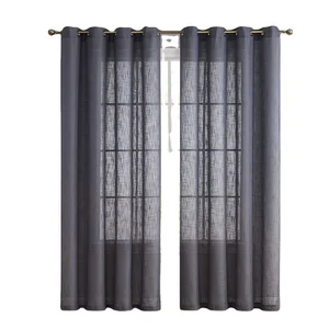 Inner Curtain for Living Room Soft Home Decor Sheer Faux Linen Voile Modern Simplicity Curtains for Bedroom