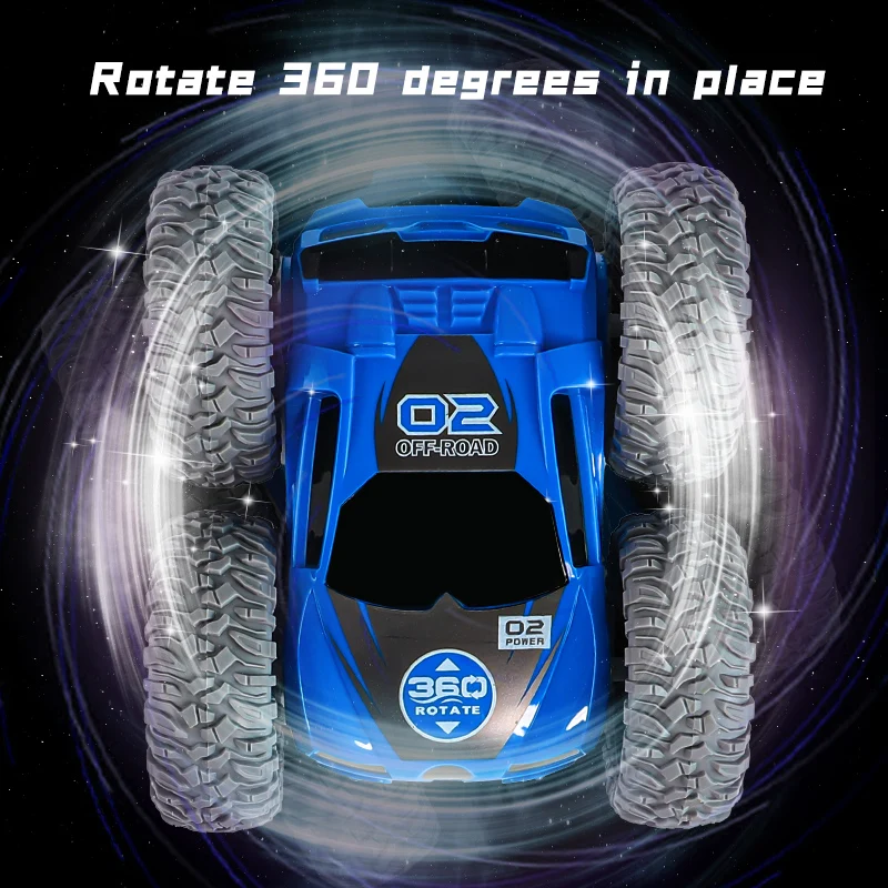 Remote Control Stunt Car 4WD Dual Exhaust Pipes Smoke Spraying RC Cars Double Ricochet Stunt Car with Light