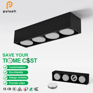 PULUOTI Adjustable Anti-Glare Spotlights with Easy Installation GX53 Surface Downlights Replacements Black for Home Hotel