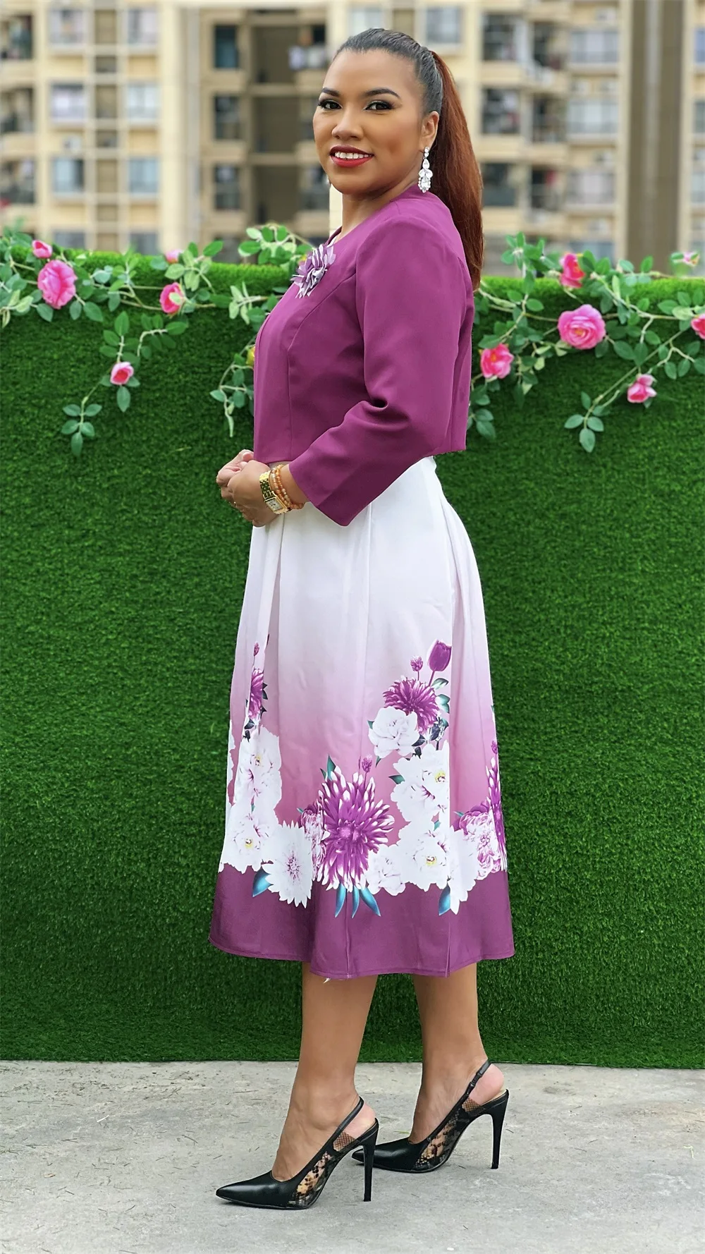 purple dresses for church Women Church Dress-AF3788 Purple By Day Fashion