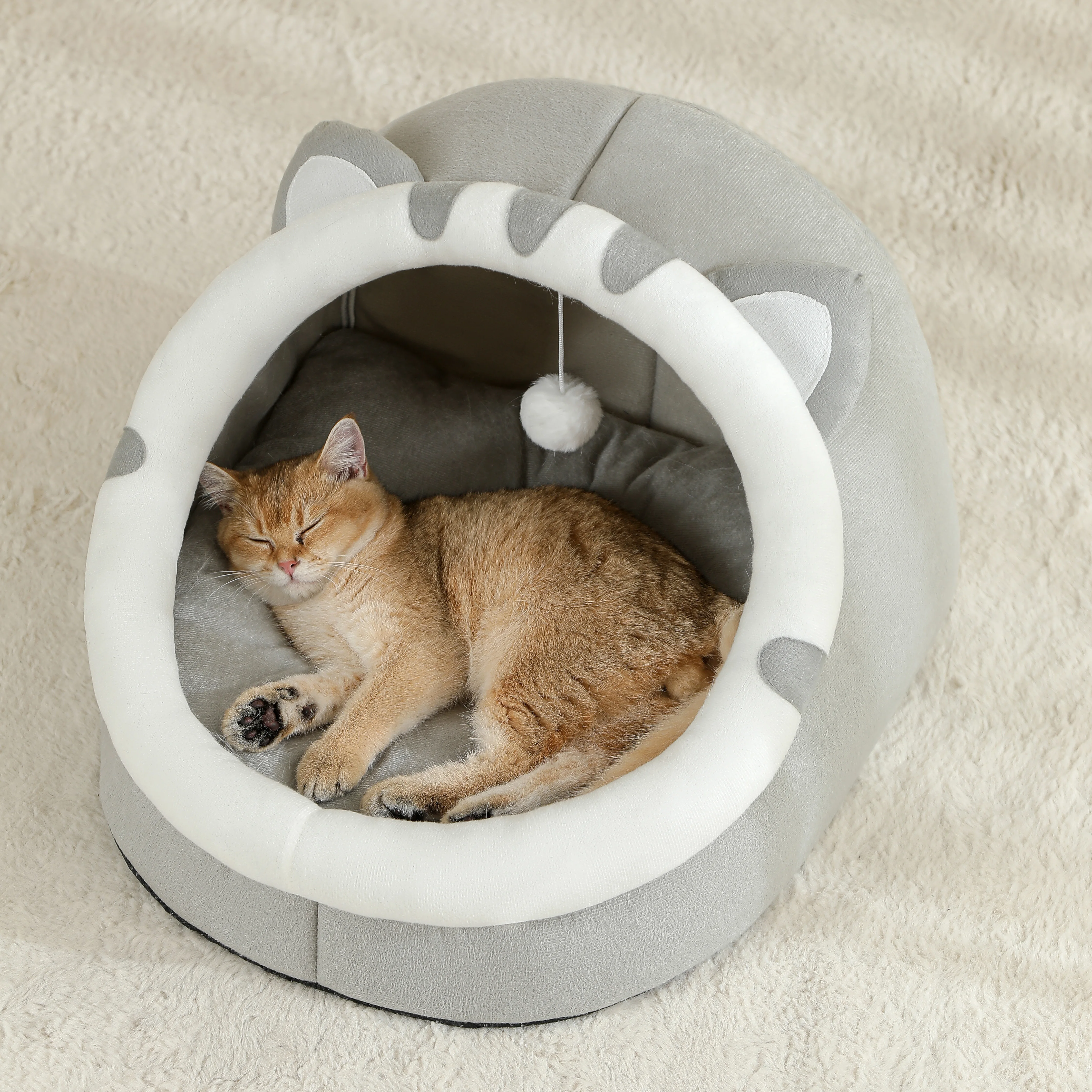 Hovicaed's New Enclosed Cat Nest Removable Wash Warm Comfortable