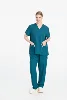 Green V-neck Medical Scrub Set