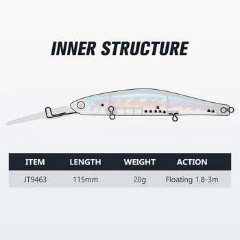 CHEERY Cross-Border Artificial Hard Bait Long-Distance Casting Stainless Steel Big Tongue Plate Minnow Rattle Beads 115cm 20g – Minnow – view 4