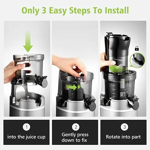 AMZCHEF Automatic Orange Juicer Juice Extractor Orange Juicer Squeezer Masticating Fresh Juicer Machine