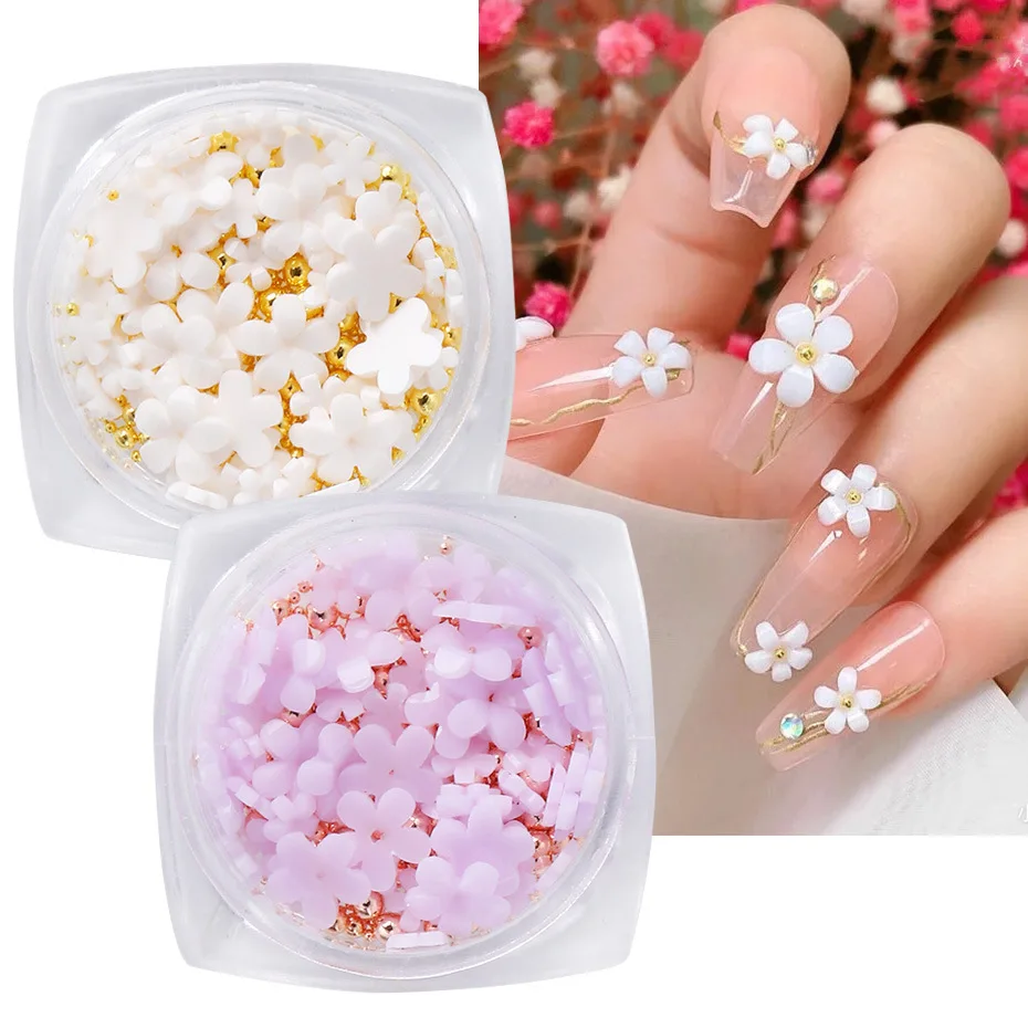 For Wedding Pink UV GEL Carved Pearl Design Nail Art Manicure Tool False Nail 