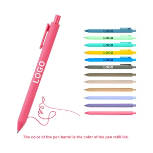 Hot Selling Novel Retractable Plastic Macaron Gel Pen With Multi-color Writing Ink Custom Logo Printing Advertising for Gift