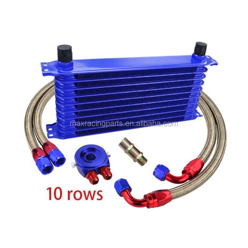 Universal 10 Rows An10 Oil Cooler Kits+7'' Electric Radiator Fan Japan ...