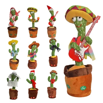 Funny dancing cactus USB rechargeable cactus plush toy electronic shake dancing