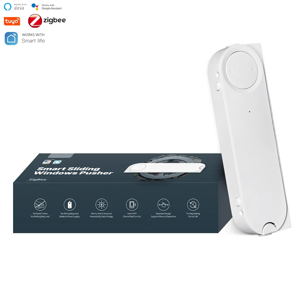 Zigbee Window Pusher App Tuya Remote Control 2025 New Smart Home Solar Charging Smart Translators Window Blind Curtain Machine