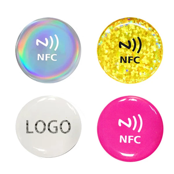 Customized Printing Dia 25mm 30mm Nfc Tag213 Ntag216 Rfid Social Media