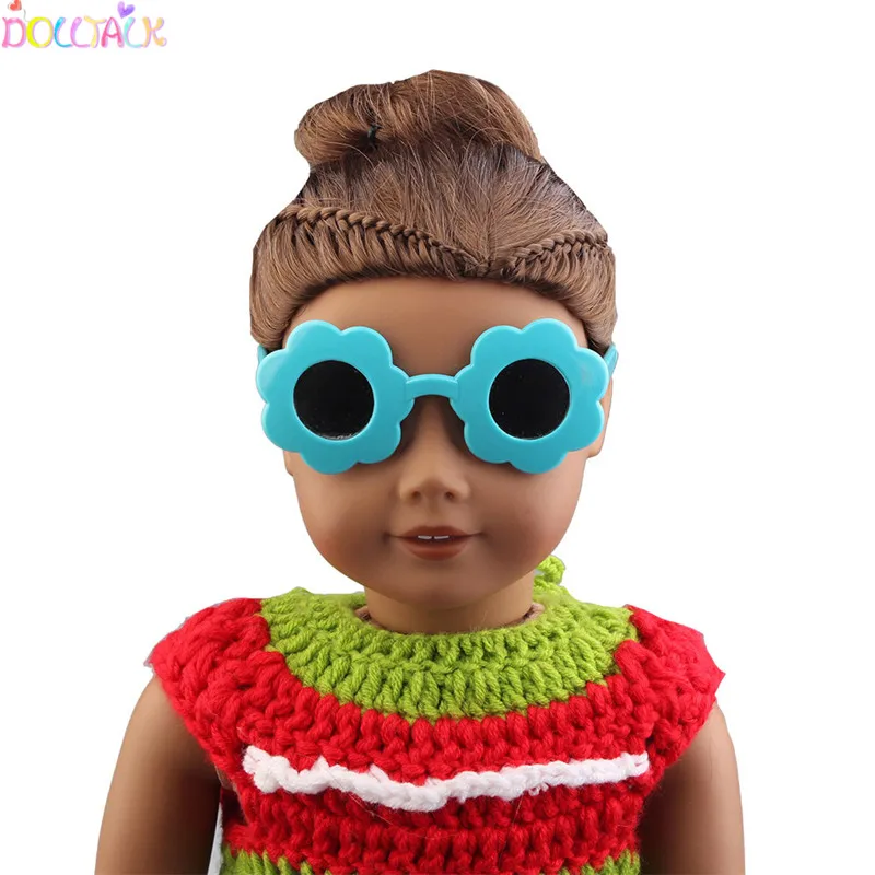 Amazon Горячая Американский 18 дюймов BJD кукла розовый цветок формы солнцезащитные очки с изящным «кукольным» Аксессуары