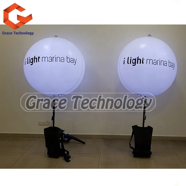 Walking Balloon with Backpack Inflatable LED Balloon Backpack for Advertising