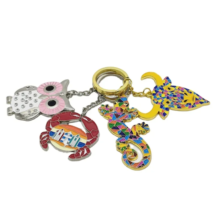 Portachiavi Lucertola Color Bronzo Con Catena In Pelle - Regalo Originale Per Amanti Della Natura - 4