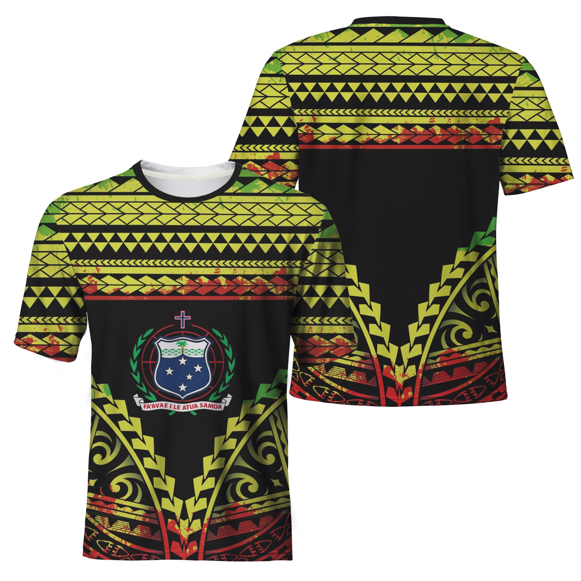 半袖 Samoa pattern Swarovski Long T-shirt Black 71nUq30iaLL.jpg
