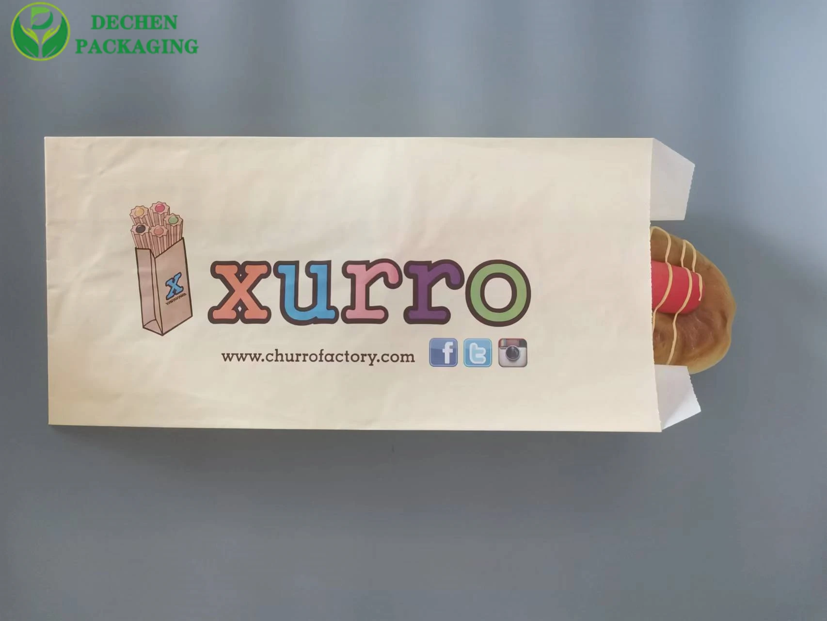 &nbsp;Food window bag sac en papier kraft avec logo take Food bag