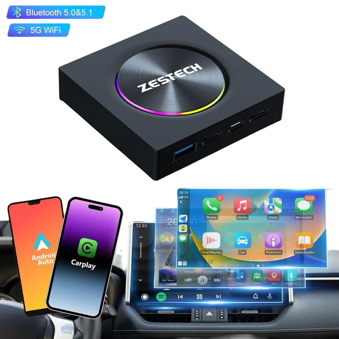 ZESTECHクアルコム6115 Android 13 CarPlayワイヤレスアダプター