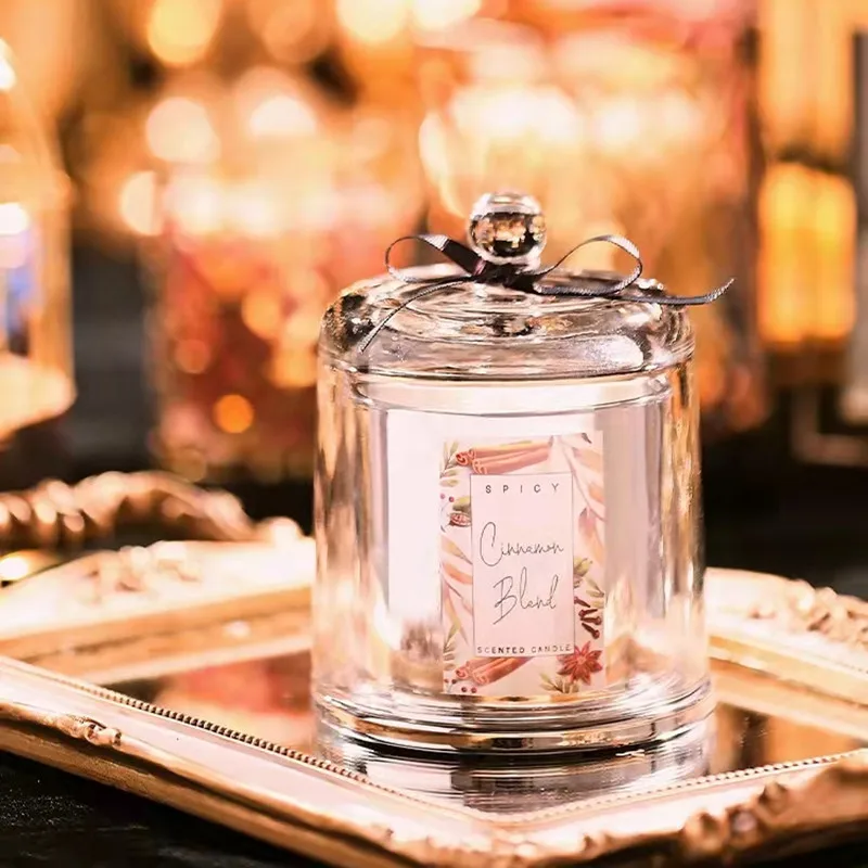 Горячая Распродажа, высокое качество, 730 мл пустые стеклянные банки для свечей и контейнер с крышкой, домашняя декоративная банка для свечей