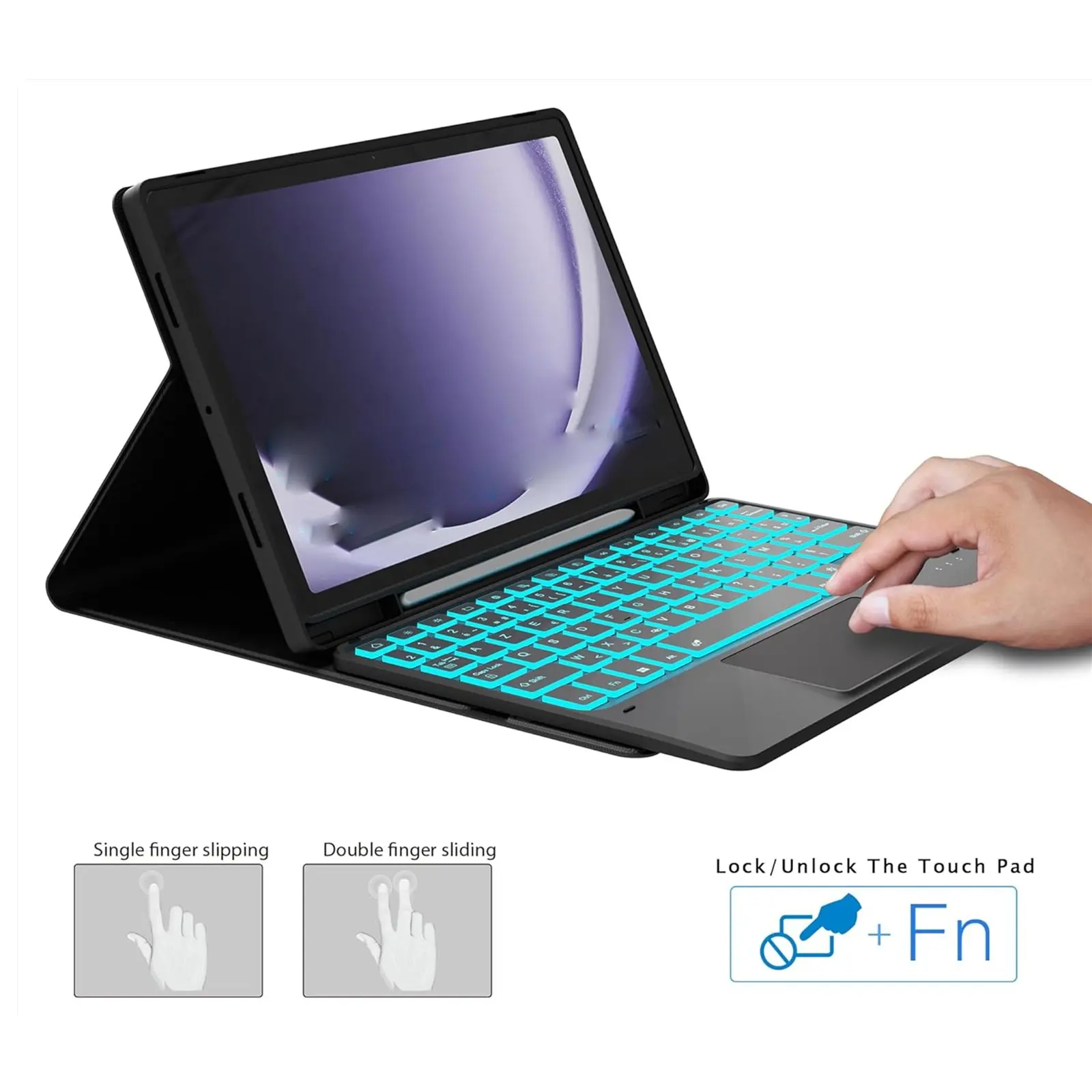 Магнитная клавиатура Magic Keyboard для Samsung A9+/A11+, 11 дюймов, интерфейс Bluetooth, тачпад, отделение для стилуса, Laudtec