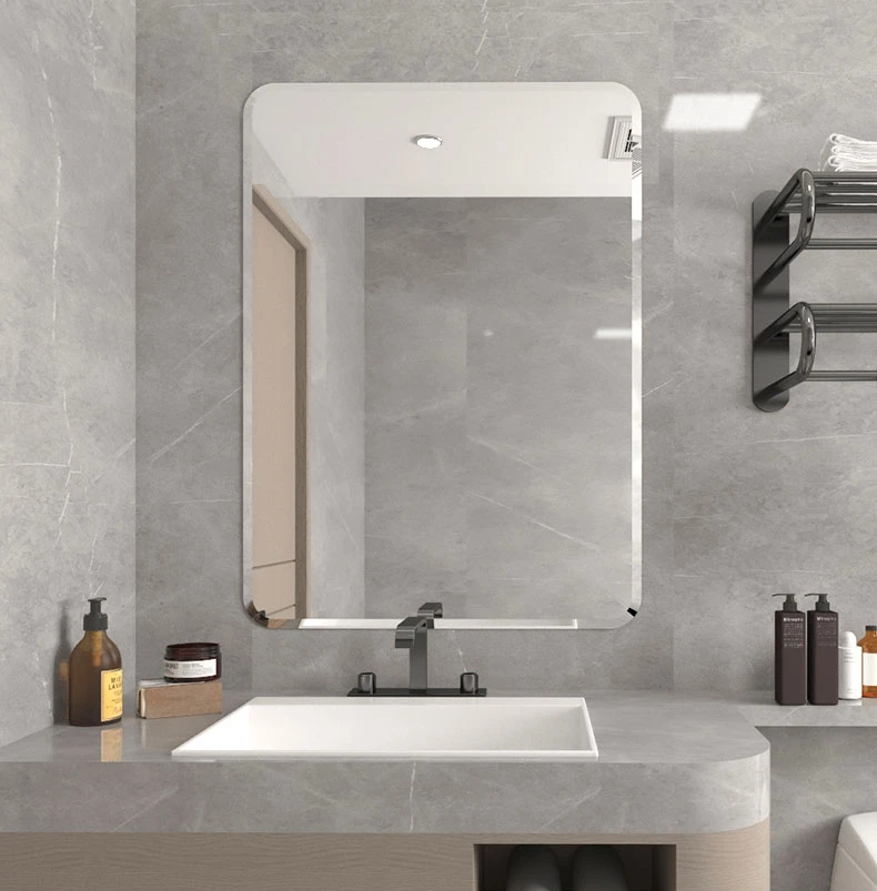 Hotel Bedroom Dresser Makeup Wall Hanging Mirror Bevele Mirror Mounted square Mirror for Bathroom Bedroom Decor