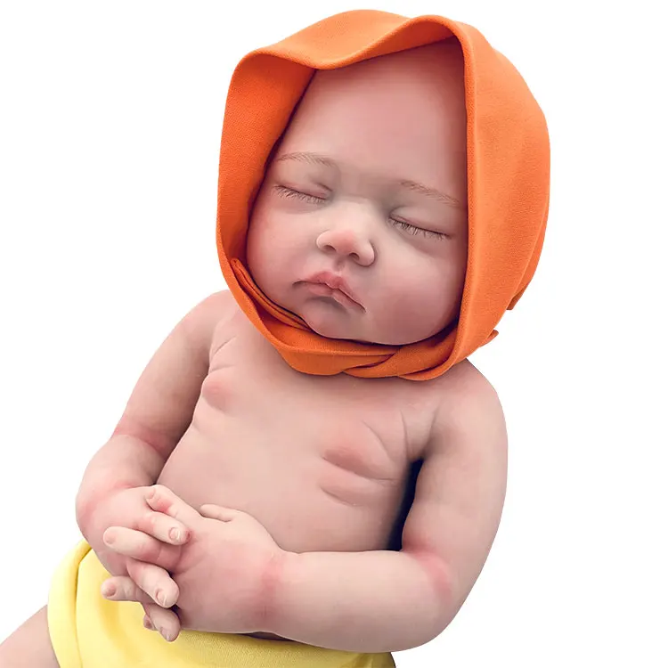 Высококачественная однотонная платиновая силиконовая Реалистичная кукла для новорожденных 18 дюймов мягкое на