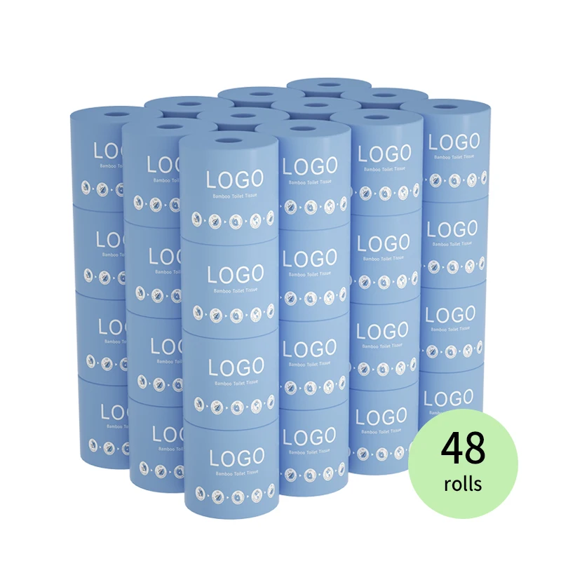 Lampure Private Label Toilet Paper Biodegradable 3Ply Bamboo Toilet Tissue Ultra-Soft No Crumb Toilet Tissue Virgin Bamboo Paper
