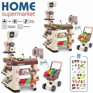 Supermarket Cash Register Toy Set for Kids Electric Role Play Durable Plastic Color Box Packaging