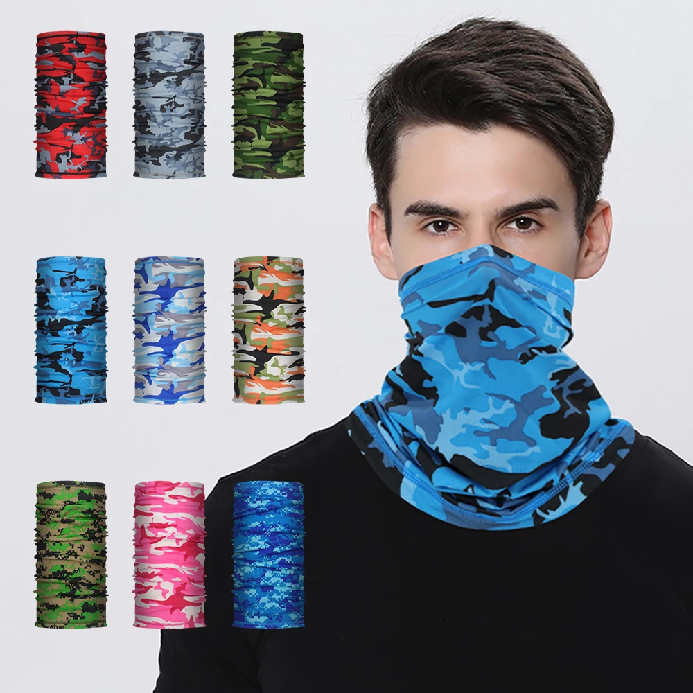 R Moto Bike Multifunctional Neck Gaiter Custom Sun Protection Magic Face  Scarf Cover Camouflage Print Tube Bandanas