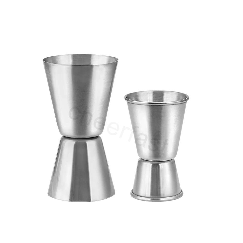 NOBRAND Stainles Steel Bar Jigger 1/2oz ,Cocktail Jigger Measuring Cups Jigger 1oz 2oz, Size: 4.5, Silver