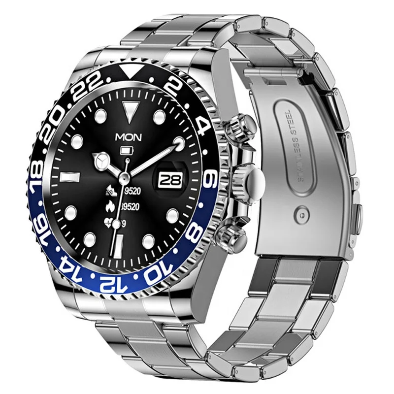 AW12 Jam Tangan Cerdas Olahraga, Jam Tangan Cerdas Stainless Steel, Pelacak  Tekanan Darah, Arloji Mekanis, Panggilan Putar Wajah, AW12