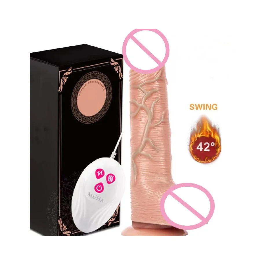Telescopic Vibrating Thrusting Realistic Dildo Female Masturbation With Suction Heating Penis Remote Control Dick for Women