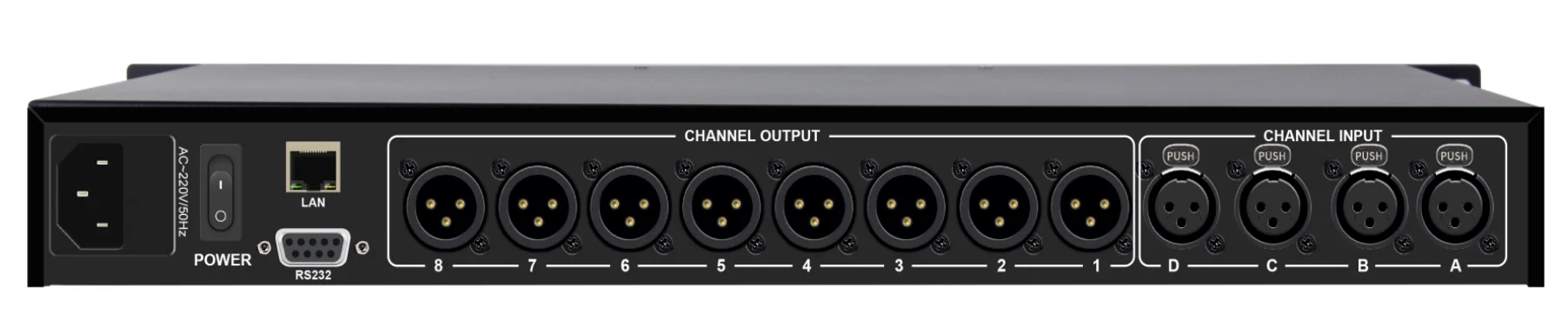 LD448 Professional DUAL DSP 32 Bit 4 Input 8 Output Audio Processor with FIR Equalizer System ADI Chip Dynamic Audio Equipment
