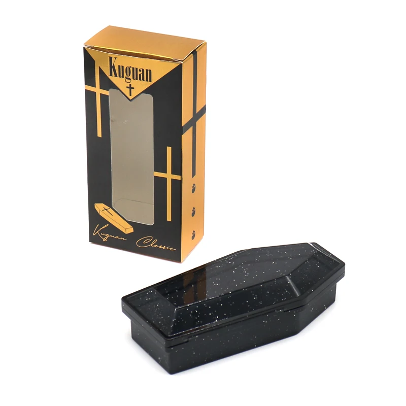 coffin cigarette holder Factory High Quality Portable 140 mm Crucifix Coffin Plastic Clear  Cigarette Case Holder Container for Smokers