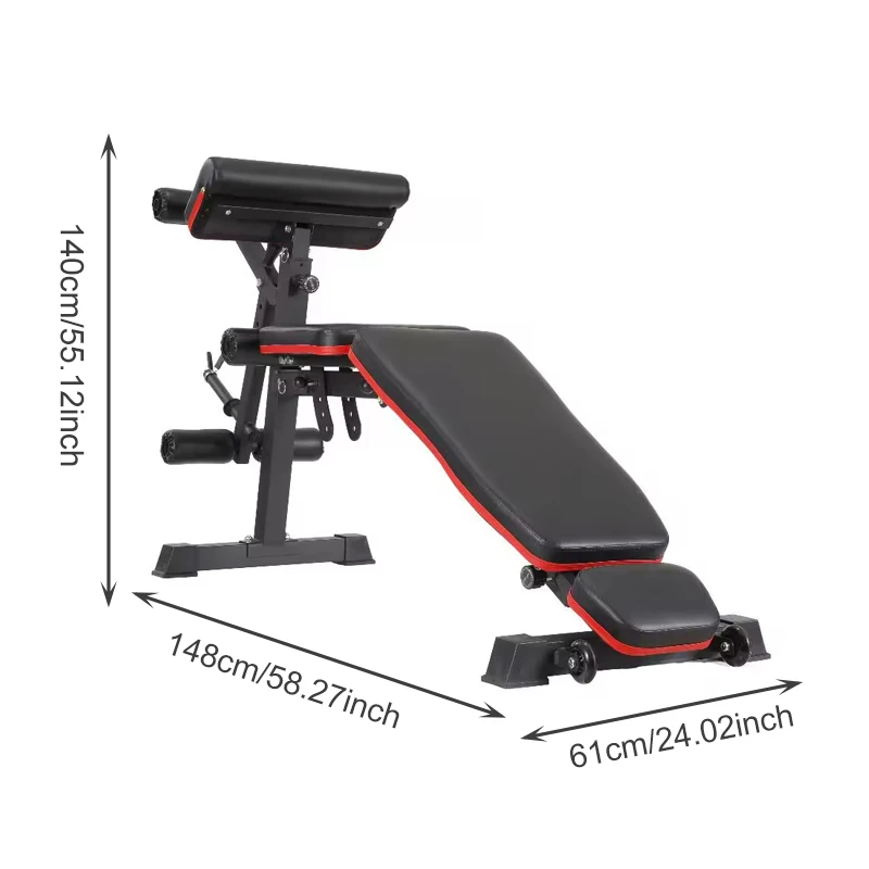 Custom Bench Steel Gym Exercise Foldable Adjustable Weight Incline Decline Dumbbell Bench for Training