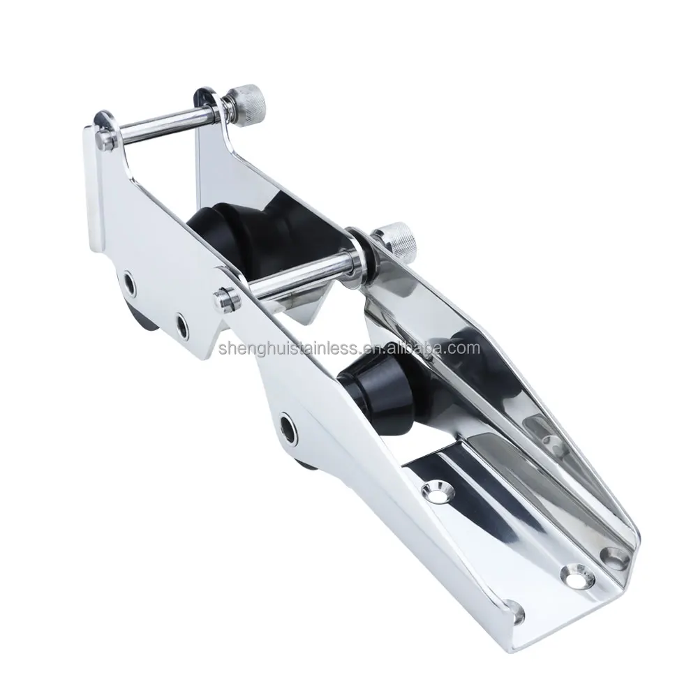 Roldana de Proa para Âncora em Aço Inoxidável com Dobradiça/Giro para Barco, Dupla Roldana de Proa com Pinos de Liberação Rápida, Novo Suporte para Vara