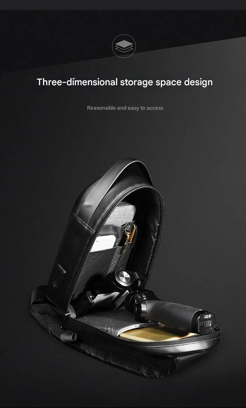 New Style Trendy Design Polyhedron Shoulder Messenger Chest Bag Motorcycle Saddlebags Luggage Black Blue OXford Cloth+Polyester