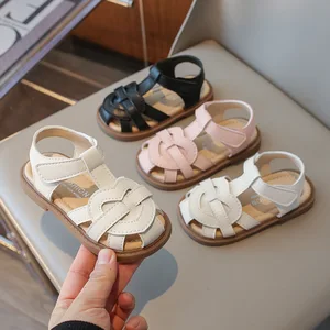 New Summer Children's Hollow Princess Dress Baby Shoes Casual Soft Soled Anti-kick Beach Sandals