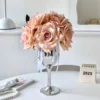 Champagne-colored five-flower silver goblet