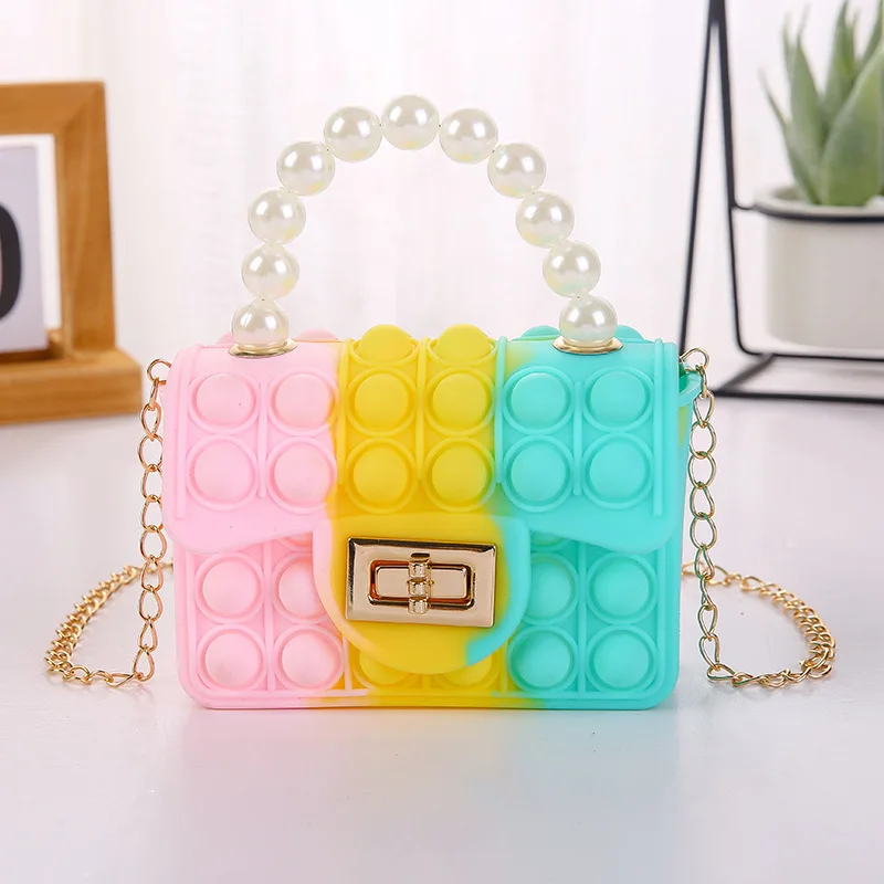 Qoo10 - Bag of Parody Chance Pearl Series Jelly Toyboy * Rose Gold* Size  Big : Bag & Wallet