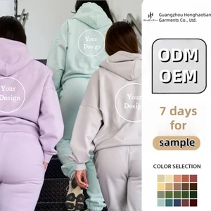 ODM OEM Custom Cotton French Terry Regular Fit Streetwear Solid Vintage Lace Button Full Length Plus Size Hoodies Joggers Set