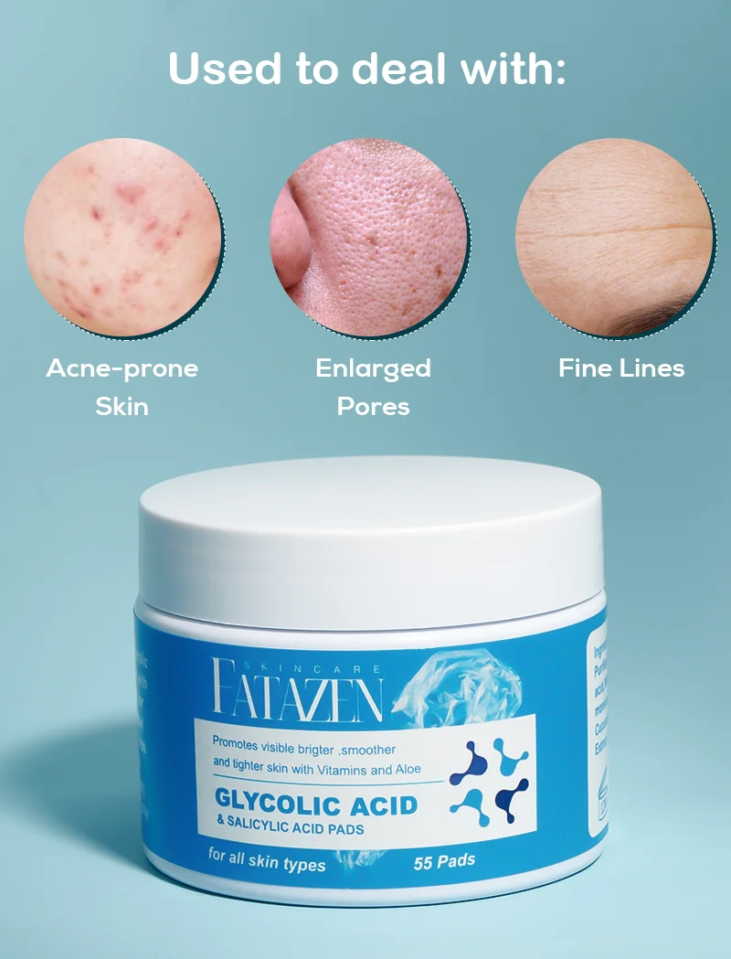 Fatazen Private Label Facial Exfoliating Peeling Pads Oem Ahabased