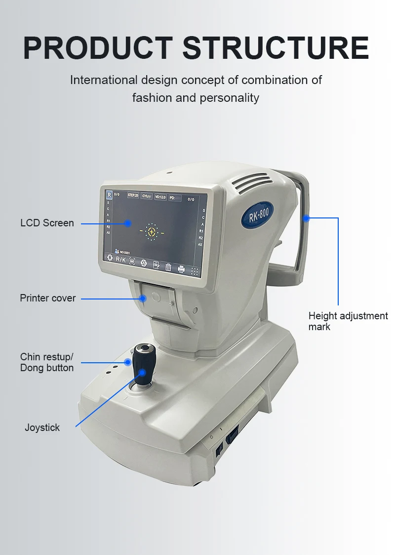 Rightway Brand  2023 New Product 9 Inch Auto Refractometer RK-800 Auto Refractometer With Keratometer