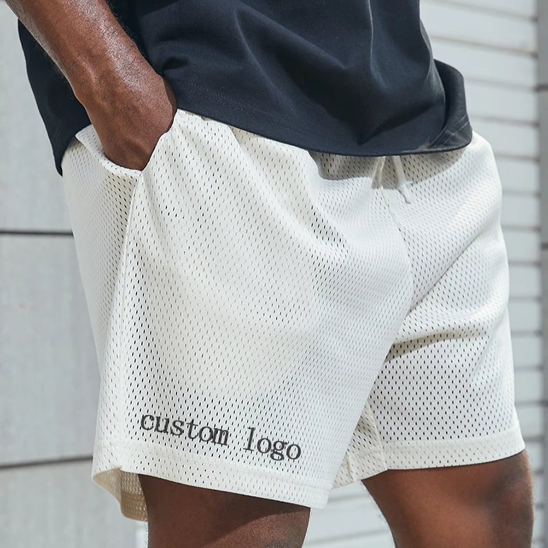 Summer Essentialsed Beach 100% Polyester Gym Running 5 Inch Sweat Shorts Custom Sublimation Logo Mesh Basketball Shorts for Men