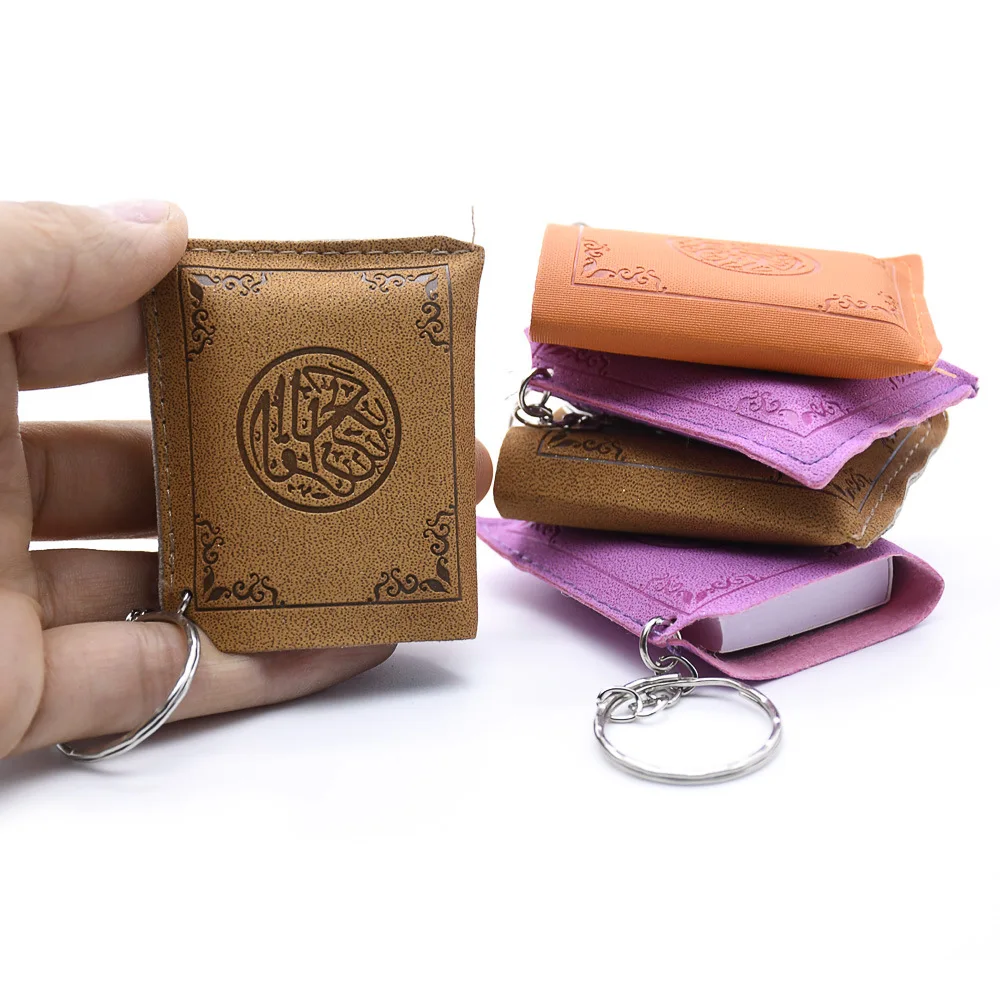 PASOLABE Mini Quran Keychain, 12Pcs Islamic Keychain Muslim Key Chain Mini Quran Book Pendant For Women Men (Gold