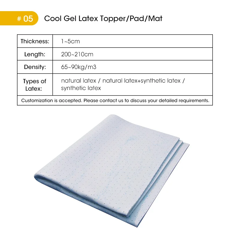 Customize Rubber Pad Pure Latex Mattress Mat Soft Firm Coconut Bamboo